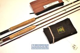 2x good Abu and Daiwa graphite/carbon fly rods: Abu “Gold Max” 9’6” 2pc -line #6-7 - with Fuji style