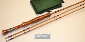 Fine “Dickerson Taper” model split cane trout fly rod – 8ft 2in 2pc line 6-8# c/w spare tip red