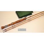 Fine “Dickerson Taper” model split cane trout fly rod – 8ft 2in 2pc line 6-8# c/w spare tip red
