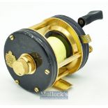 Scarce ABU Ambassadeur De Luxe 5000 multiplier reel c.1965 in black and gold plate finish^ 4328