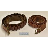 2x cartridge belts for 20g & .410 – to incl full leather 20g x 25 overall 44” and leather and