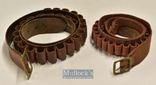 2x cartridge belts for 20g & .410 – to incl full leather 20g x 25 overall 44” and leather and