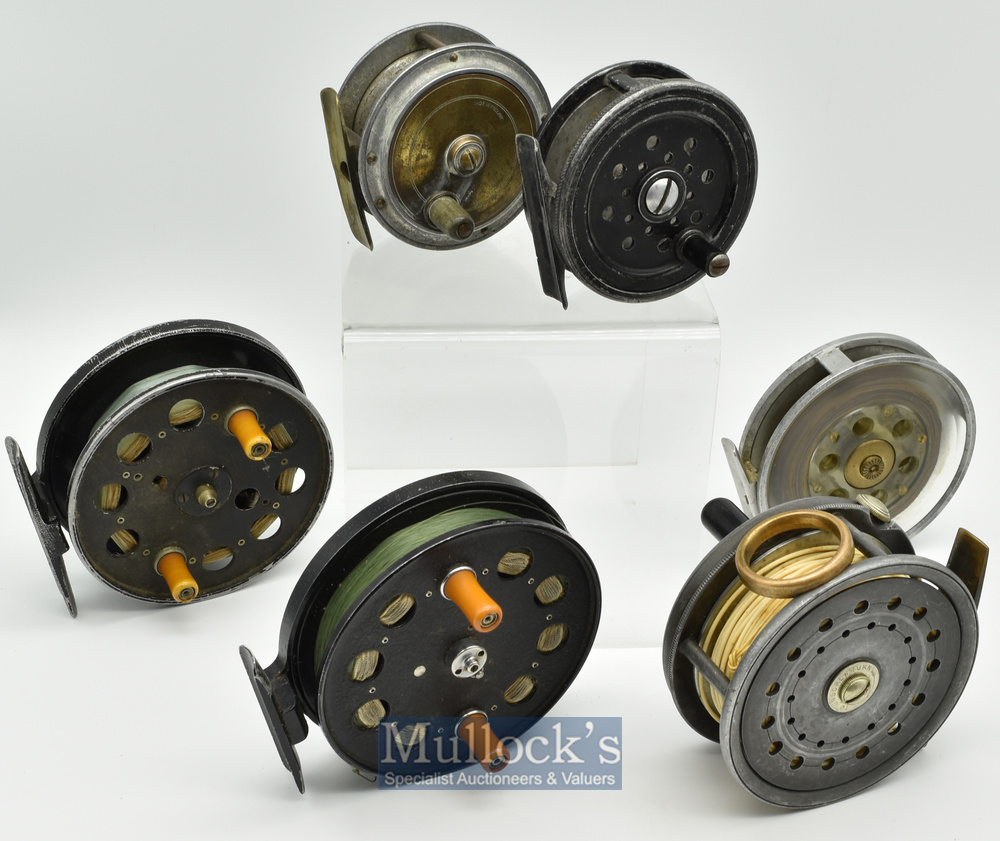 Interesting selection of fly and centrepin reels (6) consisting of a 4” W Richards Speedia wide drum - Image 2 of 2