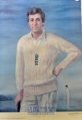Mike Brearley England and Middlesex Cricket Captain signed ltd print – signed by Brearley and artist