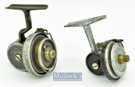 2x early Half bail arm spinning reels - The ‘Helical’ Casting Reel Co Redditch patent 383438^ Reg