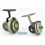 2x early Half bail arm spinning reels - The ‘Helical’ Casting Reel Co Redditch patent 383438^ Reg