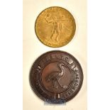 2x Interesting 1930s Tennis Token and Medal – ‘Golden Tennis Medal’ Brass Token issued by American