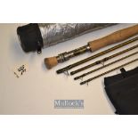 Roger Beale purpose built high module carbon travel fly rod – 10ft 4pc c/w spare tip^ line 3/4 #^