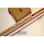 Fine B James & Son London England “The Avocet” split cane rod – 11ft 6in 3pc Avon style with red