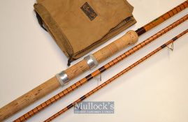 Fine B James & Son London England “The Avocet” split cane rod – 11ft 6in 3pc Avon style with red