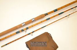 Fine Martin James Redditch “Matchman” whole cane and split cane spliced rod- 11ft 3in 3pc whole cane