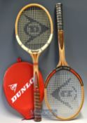 2x Fine Dunlop Maxply Unused wooden tennis rackets – to incl Maxply McEnroe M6-4 ¾ ( still with