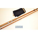 Good B James and Son England Richard Walker S/U Mk IV split cane carp rod - 10ft 2in 2pc with red