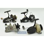 Interesting selection of Fixed Spool Reels (4) – Abu 444 black and grey finish^ folding handle run