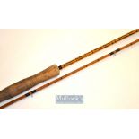 Fine and rare Dennis Bailey Coventry hand built “Tonkin Bamboo” cane trout fly rod -8’5” 2pc line
