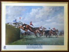 The Grand National signed colour print– titled “Bechers Brook” by Alan Fearnley and signed by (Lord)