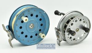 2x Interesting side casting reels to include Angler Scout 8-120 in blue with twin handles^ line^