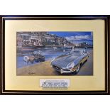 Jaguar E Type signed ltd ed by R Diggers – with annotation below and signed in pencil by the artitst
