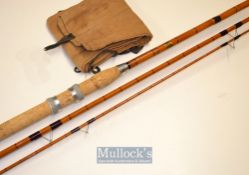 Vintage Masterbilt Thornton Heath Surrey whole and split cane course rod – 11ft 3pc whole cane