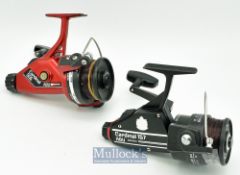 ABU Cardinal 157 fixed spool spinning reel in black^ foot stamped 80112^ runs smooth^ light signs of