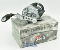 ABU Garcia Ambassadeur Record No61 multiplier reel in silver finish with domed end plate^ marked