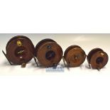 Nottingham wooden Star Back / Strap Back reels^ To include Sun 5” star back^ twin bone handled^ wing