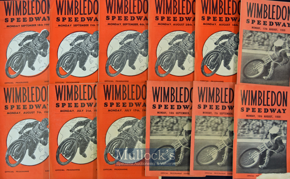 Collection of Wimbledon Speedway Programmes from 1959 to 1973 (70) – 4x ‘59 including The World