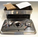 Airflo Fish Smoker - Stainless Steel c/w lid^ stand^ 2x burners^ grills and a packet of Snowbee