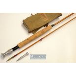 Interesting Hill Harrison Ltd Rugby split cane trout fly rod – 8ft 8in 2pc with Agate lined butt and