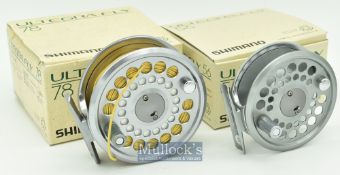 2x unused Shimano fly reels - Fine Shimano Ultegra Fly 56 alloy trout fly reel 3” anodized finish^