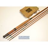 Interesting Hardy Bros Alnwick greenheart trout fly rod ser. no C46237– 10ft 3pc c/w spare tip –