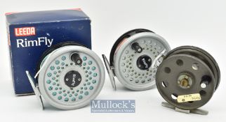 2x Leeda Rimfly 3 ½” fly reels with line c/w 1x maker’s box both appear to run smooth^ little