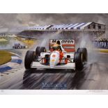 Ayrton Senna (b. 1960 – d.1994) 3x Formula One World Champion signed ltd ed print by Michael