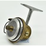 Good A. Allan Glasgow “Spinet” early thread line alloy and brass casting reel and case: alloy spool^