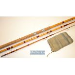 Good Hardy Alnwick “The Expert” whole and split cane match rod serial number G35096- 12ft 3pc with