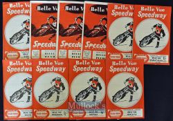 Collection of Belle Vue Manchester Speedway programmes from 1966/1967 (16 ) mostly duplicates to