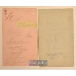 Collection of 15x pre-war Lancashire and England Cricket Players Autographs dated 1930 to incl