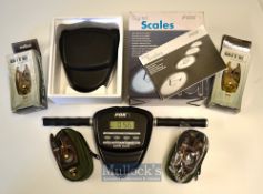 Set of Fox Digital Fishing Scales up to 30kg/60lb and 2x Bite Alarms – c/w case and the original