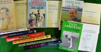 10 x signed cricket books from 1980s – mostly Autobiographies including A Bedser- “Twin Ambitions: