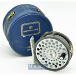 Fine Hardy Bros England “The Featherweight” 2 7/8” alloy fly reel - smooth alloy foot^ “U” shaped
