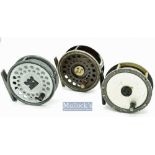 3x various Hardy Bros alloy trout fly reels - Hardy 3.25” The Golden Prince 7/8# - “U” shaped nickel