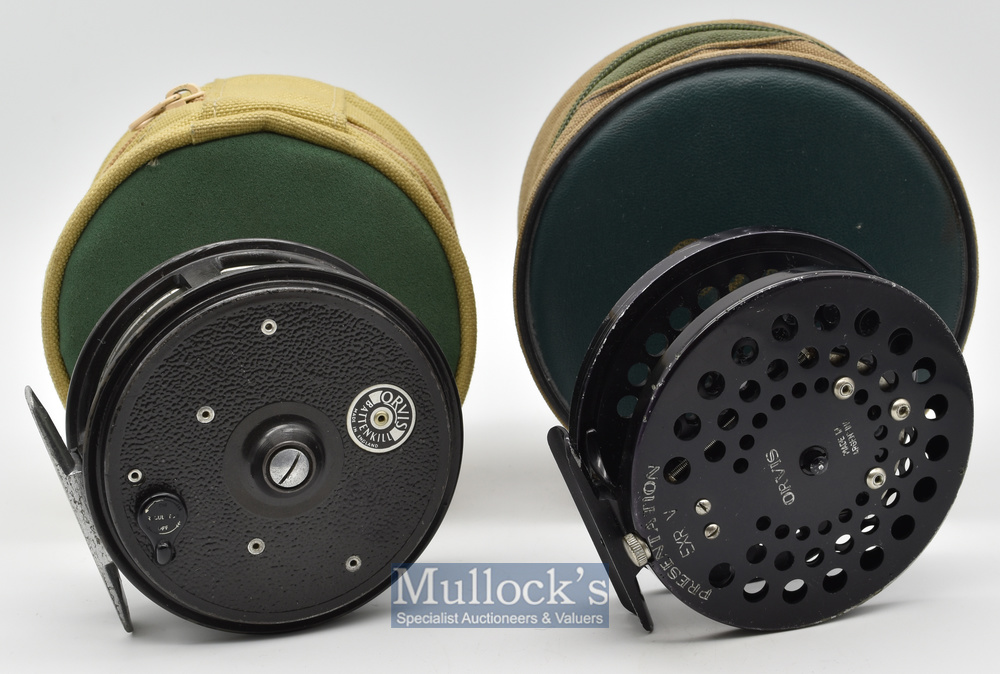 2x Orvis Salmon Fly Reels - Battenkill 3 ¾” wide drum alloy fly reel with mottled finish^ perforated - Image 2 of 2
