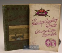 Hardy’s Angler’s Guide 1937 55th Ed green cover with cloth spine^ covers with central crease and rip