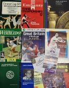Collection of Wimbledon and other tennis tournament programmes^ ephemera and players signatures from