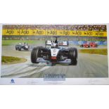 David Coulthard 1998 Formula One Winner at San Marino Grand Prix signed ltd ed print by Coulthard