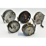 Selection of various alloy reels to include Hardy The Silex Major 3 ¼” (damaged)^ DAM Trutta 5200