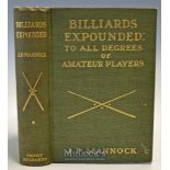 Rare Billiard Book by J.P Mannock titled “Billiards Expounded: To All Degrees of Amateur Players –