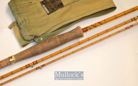 Good Hardy Bros Hollokona Trout Fly Rod: 10ft 3pc ser. no H35690C - with clear agate butt and tip
