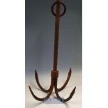 Cast Iron 4 Pronged Grappling Hook/Anchor – overall 22” long x 12”x 12”