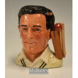 Denis Compton C.B.E Royal Doulton Cricket Character/Toby Jug c1996– titled ser. no D7076 ltd ed no